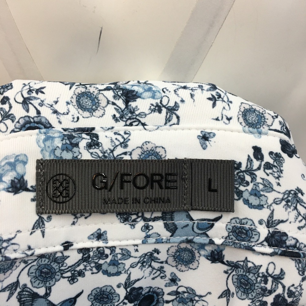 G/FORE Men's‎ Short Sleeve Button Down Shirt Floral Print Blue White Size L - Picture 4 of 6